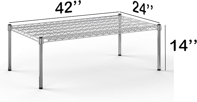 24''W x 42''L x 14''H Chrome Plated Wire Dunnage Rack | Off The Floor Storage