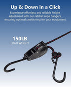 1/4" Heavy Duty Retractable Rope: 12 Pack of Tie Down Ratchet Straps - Works Well for Kayak or Boat