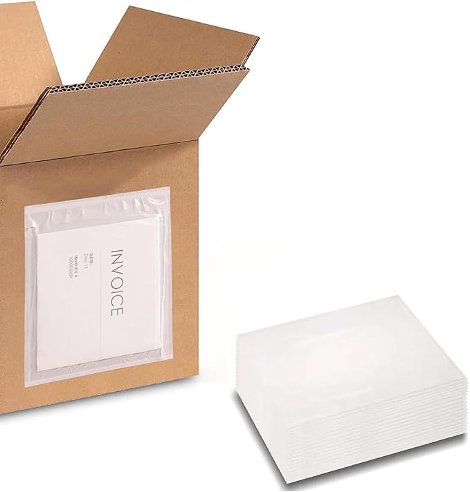 PSBM 2000 PCS 5 x 10 Inch Clear Reclosable Packing List Envelopes, Shipping Pouches/Sleeves for Mailing Labels, Invoices, Documents and Packing Slips