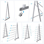 Floor Standing Lumber Horizontal Storage Rack with 7 Tiers, Heavy-Duty Metal Adjustable Arms Pallet Racking, Free Standing Bar Storage Cantilever Rack for Basement, Up to 2500 Lbs