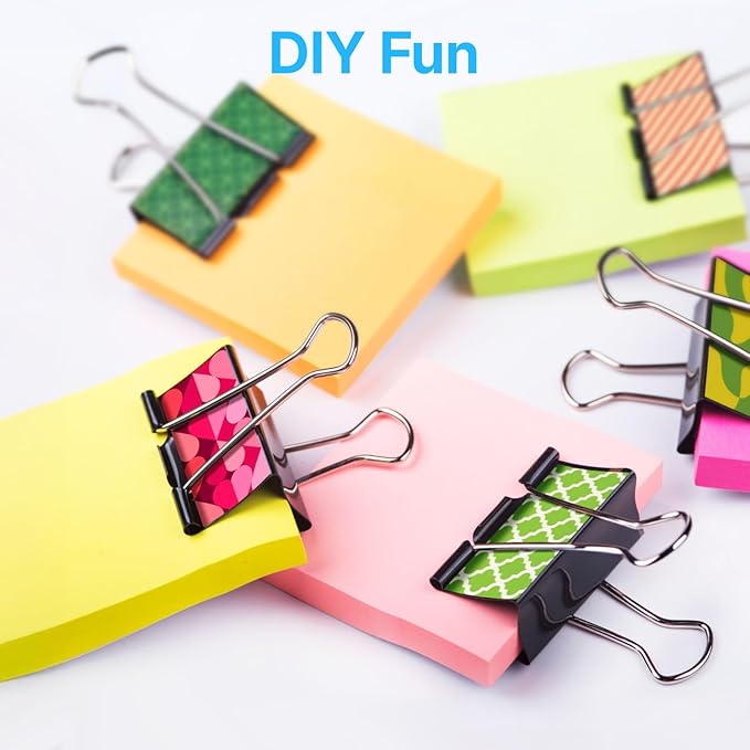 OWLKELA 1.6 Inch (64 Pack) Large Binder Clips, Black Paper Clamps for Office, School, and Home Supplies