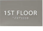 6" X4" 1st Floor Sign - ADA Compliant Tactile Graphics Grade 2 Braille Text Wall Sign| Directional Assistance, Floor Number Sign for Office, Schools, Hospitals, Apartments