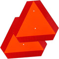 2PACK Reflective Slow Moving Vehicle Sign,Slow Moving Vehicle Triangle - 14"x16" 80 Mil thick Engineering Grade Plastic SMV Sign for Tractor,Golf Cart,Farm Equipment, UTV, Easy Installation
