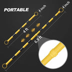 RoadHero 2 Pack 4 FT to 6.9 FT Retractable Cone Bar, Expandable Traffic Cone Bars for Parking Lots, Extendable Barricade for Road Construction, Black and Yellow, Cone Not Included