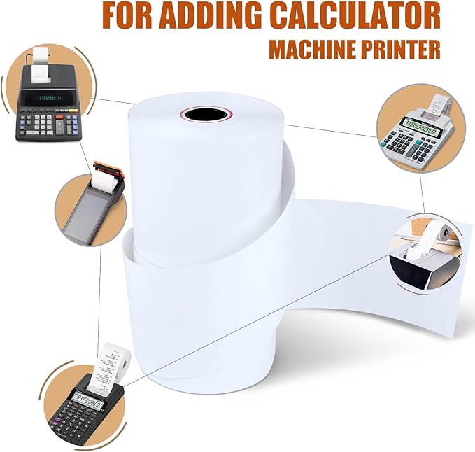 (96 Rolls) 2 1/4" x 150' Thermal Paper, Adding Machine/Calculator Tape Receipt paper for Cash Registers