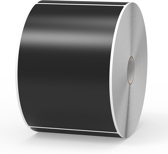 500 Pcs Rectangle Inventory Stickers Vinyl 3 × 5 Inch Moving Labels for Storage Bins Self Adhesive Color Coding Labels Waterproof Removable for Boxes Warehouse Classroom Office, Black