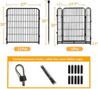 Garden Fence with Gate 32 in(H)×26.6 Ft(L) 12 Panels, Heavy Duty Iron Animal Barrier Fence for Yard, Suitable for Indoor Pet Fence Or Outdoor Dog Fencing