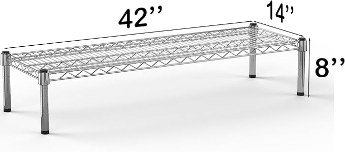 14''W x 42''L x 8''H Chrome Plated Wire Dunnage Rack | Off The Floor Storage