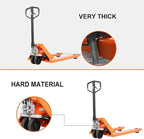 Tory Carrier Manual Pallet Jack 5500 Lb. Capacity, Industrial Pallet Truck 48 × 27" Fork Size Standard Heavy Duty Hand Trucks with PU Wheels