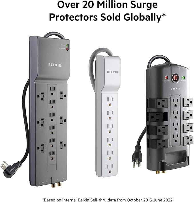 Belkin 6-Outlet Commercial Power Strip Surge Protector, 6ft Cord, 720 Joules, White