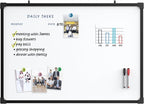 MaxGear Magnetic Dry Erase White Board, 36 X 24 Inches Double Sided Whiteboard, Black Aluminum Frame White Board for Wall, Hanging Planner Board with 2 Dry Erase Markers for School Office Home