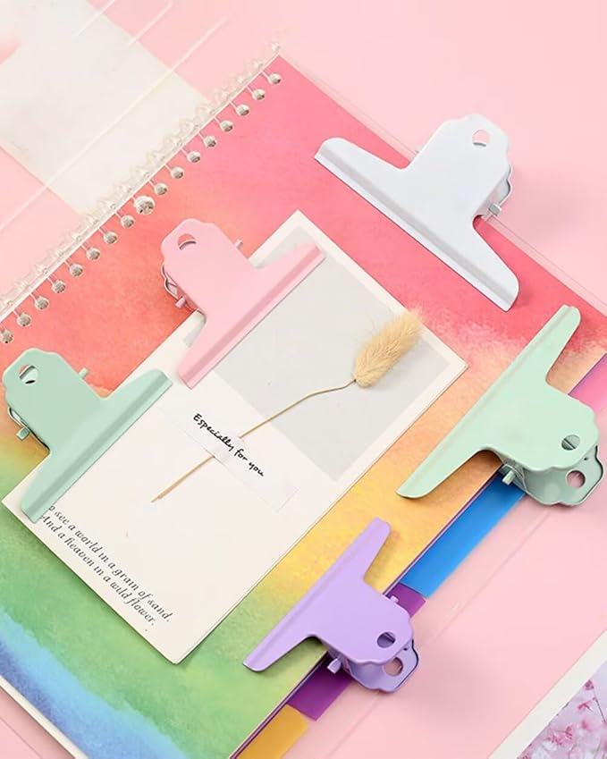2PCS Extra Large Binder Clips Metal Bulldog Clips Large Paper Clamps Holder Chip Clips for Home School Office Drawing Bag White 3inch