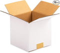 5x5x5 inch White Shipping Boxes, Corrugated Cardboard Small Boxes with Fragile Stickers for Business Mailing, Packing, Moving, Storage, 15 Pack