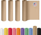 Brown Kraft Paper Roll 24" x 2160" (180 feet), Pack of 4 - USA-Made Brown Packing Paper 30lb Thickness for Moving, Shipping, Crafts/Arts - 100% Recycled Natural Wrapping Material by IDL Packaging