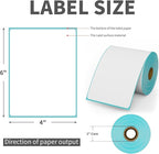 9527 Product 4" x 6" Direct Thermal Shipping Labels for Zebra 2844 ZP-450 ZP-500 ZP-505 Thermal Printers,Blank Direct Thermal Labels 4 Rolls 1800 Labels, 450 Labels/Roll 1" Core