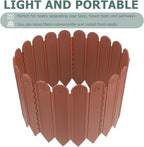 Plastic Garden Lawn Fence Panel Deep Brown Decorative Temporary Outdoor Border for Flower Beds Vegetable Gardens Courtyards Reusable Landscape Edging for Home and Balcony
