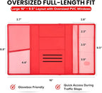LINTRU Car Registration and Insurance Holder Trifold, Oversized Fit with Reinforced Construction, Matte PU Leather Vehicle Glove Box Organizer for Documents, Car Accessories for Men and Women