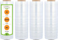 PSBM 8 Rolls 12 Inch x 2000 Feet 60 Gauge Stretch Film/Wrap, Heavy Duty Industrial Strength Up to 800% Ultimate Stretch, Clear Shrink Plastic Wrap for Moving, Packing, Shipping & Storage