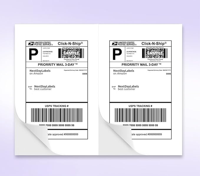 NextDayLabels – 8-1/2" x 5-1/2" Rectangular Sticker Labels for Printer - White Laser/Inkjet Printer Labels Return Address Labels Shipping Label Stickers (1000 Sheets, 2 Per Sheet, 2000 Labels)