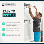 StoreYourBoard Heavy Duty Garage Shelf Wall Mount 1ft x 4ft – Wall-Mounted Shelving for Storage & Organization – Heavy Duty Garage Shelves for Tools, Bins, & Equipment – Holds 400 lbs – Gray