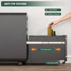 3 Drawer Mobile File Cabinet Under Desk with Lock,Metal Small Rolling Filing Cabinet Storage for Home Office,Steel Cabinets on Wheels, Fully Assembled, Gray Wood Grain