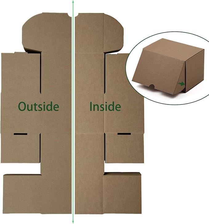 6x4x4 Inches Shipping Boxes Set of 25, Brown Corrugated Cardboard Box Literature Mailer for Packing Small Business