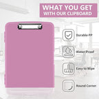 SFLHHDM Purple Clipboard with Storage, Clip Boards 8.5x11, Plastic Clipboard with Pen Holder, Teacher Clip Board, Clipboards Organizer for Women Teachers Work, School & Office Supplies