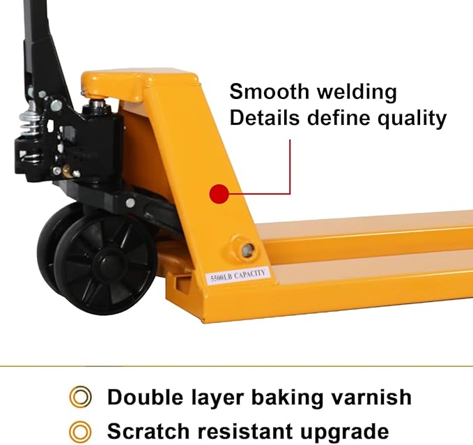APOLLOLIFT Pallet Jack Truck, 5500lbs Capacity 27" W x 48" L Forks Manual Standard Duty Pallet Truck for Warehouse-Nylon Wheels