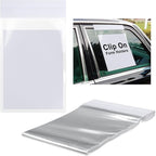 50 Pack Clip on Window Form Holder Buyers Guide Window Hangers Buyers Guide Holder Sleeves 9 x 13 Clear Plastic Pouch Form Hangers for Car Dealership Supplies