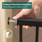 BABELIO Extra Wide Baby/Dog Gate PressGuard P7, 29-55" Auto Clos for The House and Doorway, Safety Pressure Mounted Pet Door, NO Need Tools and Drilling, Black