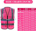 A-SAFETY High Visibility Mesh Safety Reflective Vest with Pockets and Zipper,Hi Viz Work Vest for Men Women (Pink Mesh M)