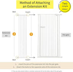 Lumizone Extra Tall Cat Gate Extension Kit 55.12" High Pressure Mounted 2025 New 12.60" Extra Wide 1.37" Gap No Drilling Tall Pet Gate for Dogs (White, 55.12" H x 12.60" W, Extension)