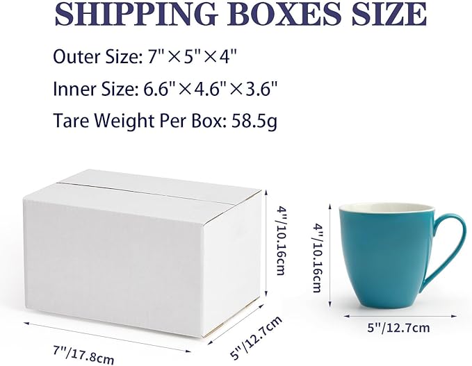 7x5x4 Shipping Boxes for Small Business,40 Pack White Corrugated Cardboard Box for Packaging, Mailing, Storage