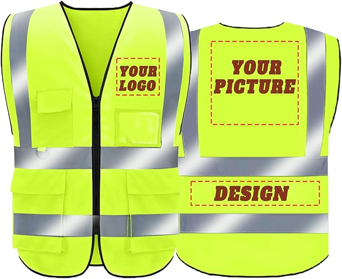 BeautyWill Custom Safety Vest Logo Class 2 High Visibility Reflevtive Vest Outdoor Protective Workwear