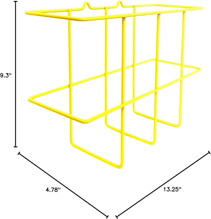 Performore 2 Pack Binder Display Rack, SDS/MSDS Wire Wall Mount Rack with Mounting Hardware, Bright Yellow Wire-Coated