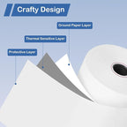 (50 Rolls) 3 1/8 x 273 Thermal Paper Rolls, BPA Free Thermal Receipt Paper Rolls, Fits All POS Cash Registers Thermal Paper Receipt Roll Pony Packaging