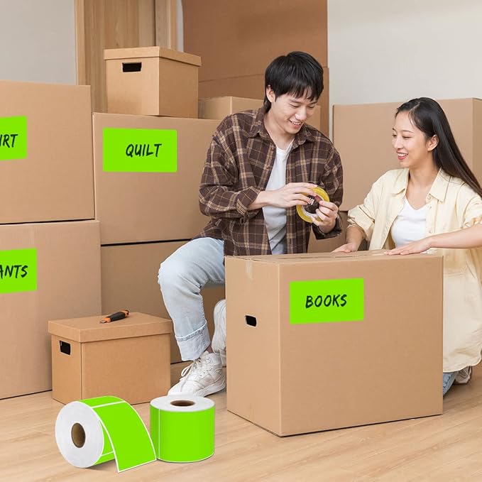 PARLAIM 3 X 5 Inch Rectangle Adhesive Color Coding Stickers,Square Colorful Inventory Stickers -250 Per Dispenser Box