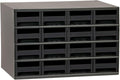 Akro-Mils Steel Garage Storage Cabinet, Small Parts Organizer Metal Cabinet for Hardware, Nails, Screws, Bolts, Nuts, and More, 17" W x 11" D x 11" H, 16-Drawer, Gray Cabinet/Black Drawers (19416)