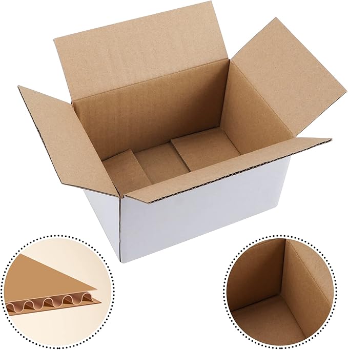 Hoikwo 7x5x4 Inches Small White Shipping Boxes Set of 25, Sturdy Cardboard Boxes for Small Business for Packaging Mailing