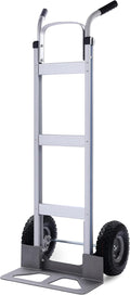 LEADALLWAY Aluminum Hand Trucks Heavy Duty with 10“ Rubber Inflatable Wheels,2 Wheel Dolly 550lbs Capacity