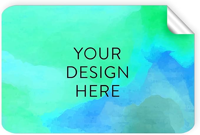 100 Custom Vinyl Stickers - Upload Your own Image, Text, Design, Logo - Personalized Logo Labels for Handmade, Packaging, Bottle, Jars, Candle, Brand Stickers (Blue Green, 5x3)