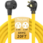 TOOLIOM Welder Extension Cord 8AWG 20FT 6-50P to 6-50R Heavy Duty Power Extension Cord for Welding Machines with ETL Approved