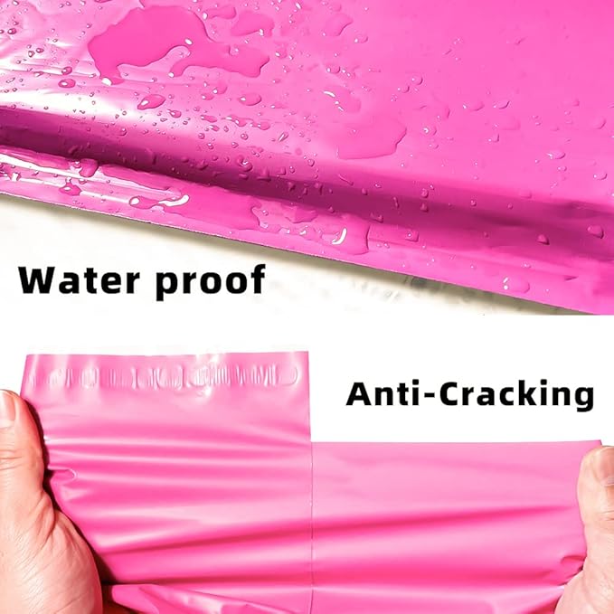POLYSELLS 100 pcs 6x9 Inches Pink Poly Mailers Shipping Envelopes, Strong Adhesive Sealing, Waterproof, and Tear-resistant Postal Mailing Bags for Clothing, Books, and Accessories