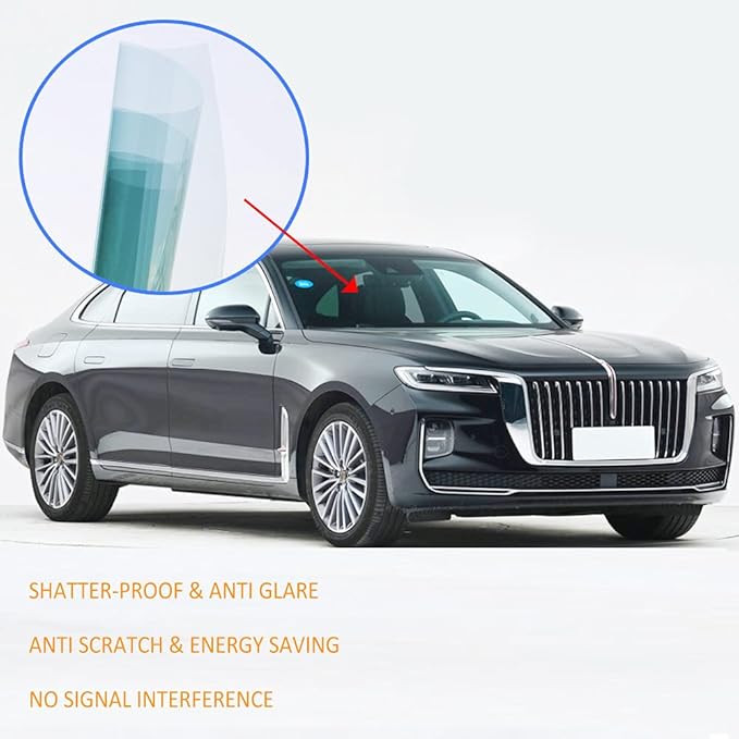 Nano Ceramic Car Front Window Film 99% Anti UV Heat Insulation Sun Blocking Solar Window Tint for Car Windshield Rear Side Window, 60Inch X 33Feet Roll 80% VLT