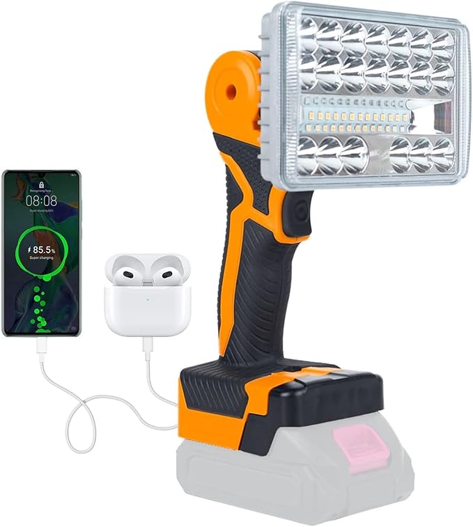 【36w・6500k】 Cordless LED Work Light Compatible with Makita 18V Battery, Portable Compact Flood Light Flashlight with USB/Type C Charging for Emergencie, Construction, Job Site(Bare Tool Only)