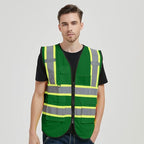 Safety Vest Reflective High Visibility with 5 Pockets ＆Zipper Class 2 Adult Unisex Construction Security Workwear