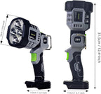 20W Cordless LED Work Light, Switchable Spotlight and Floodlight for 2000 Lumens, Makita 18V/20V LXT, 500m/1640FT Beam, Built-in Hook for Jobsite and Camping (Battery Not Included)