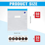 Jetec 70 Pcs 3D Filament Storage Bags Vacuum Sealed Kit, Include Reusable 3D Printer Filament Vacuum Storage Bags 13.4 x 11.8 Inch and Cobalt Free Humidity Indicator Cards for Keeping Files Dry