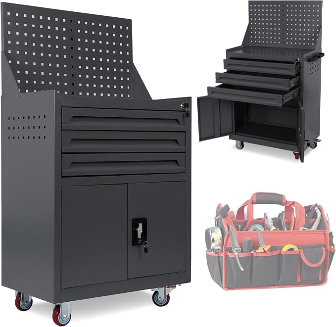 Rolling Tool Chest with Drawers Tool Storage Cabinet Auto Repair Tool Cart for Workshop Warehouse Garage