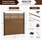 6'' x 6'' Outdoor Privacy Fence, Wind Resistant, Wood Plastic Composite Fence Panel with 1 Post, Fencing for Yard, Backyard, Garden and Pool